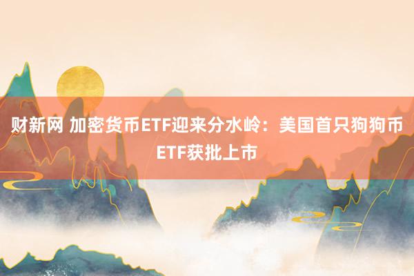 财新网 加密货币ETF迎来分水岭：美国首只狗狗币ETF获批上市