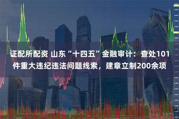 证配所配资 山东“十四五”金融审计：查处101件重大违纪违法问题线索，建章立制200余项